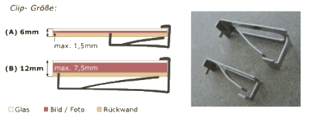 Klammer für Bildhalter