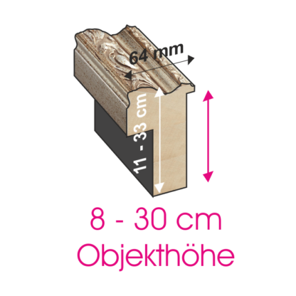 Tiefer Barocker Objektrahmen 8 - 30 cm Objekthoehe