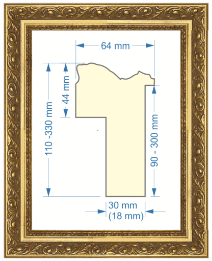 Tiefer Barockrahmen-968-KR-Gn-968-KR-Gold