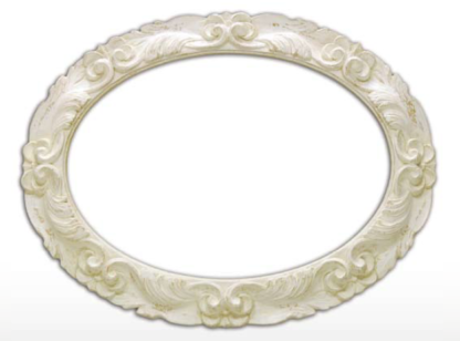 Ovaler weisser Ornamentrahmen
