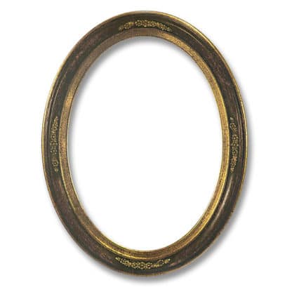 Cornice ovale con ornamenti dorati