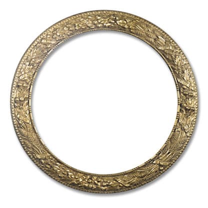Rundrahmen Blumenornament gold