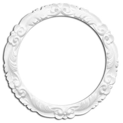 runder weisser Ornamentrahmen